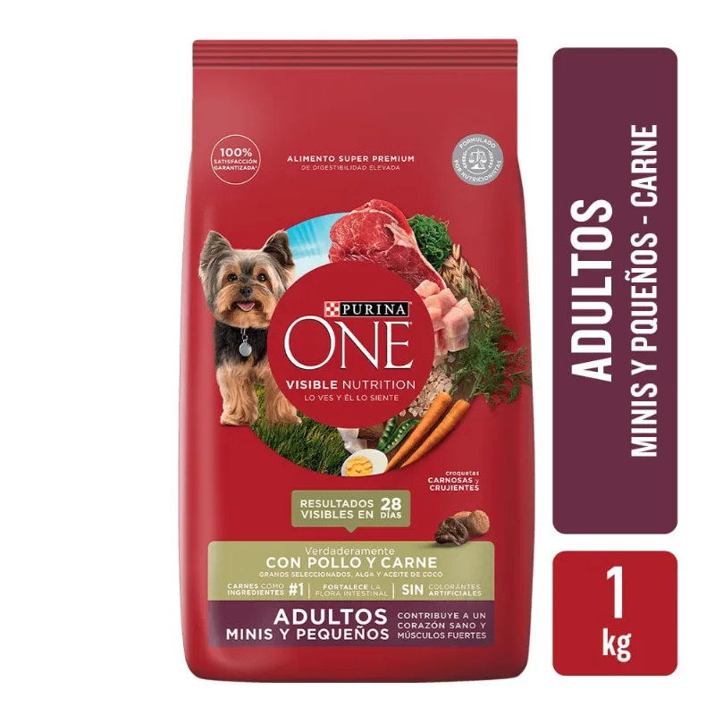 Alim Purina One Adulto Mini Peq Carne 1k