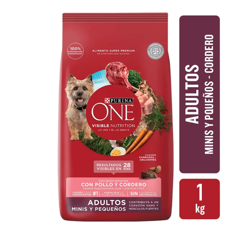 Alim Purina One Adulto Mini Peq Cordero 1k