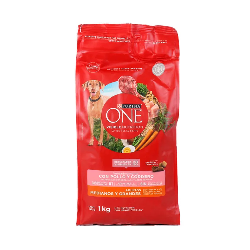 Alim Purina One Adulto Med Grd Cordero 1k