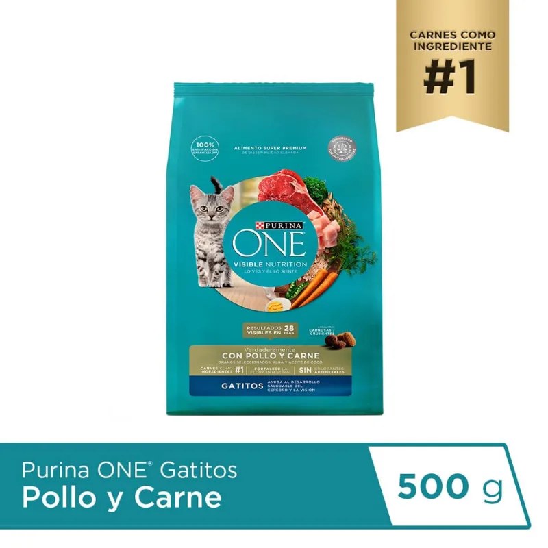 Alimento seco para gato Purina One 500grs. gatito