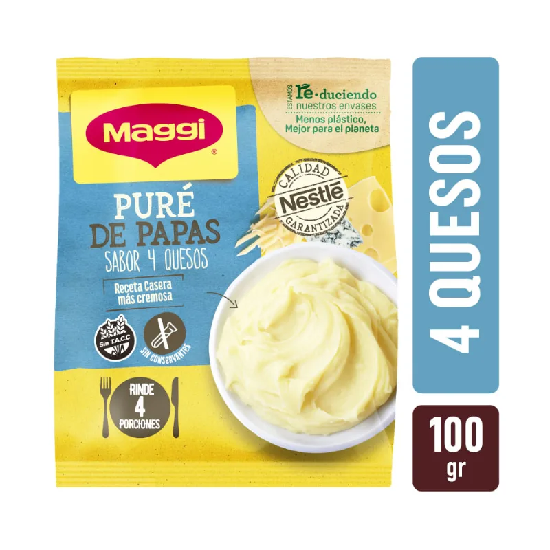 Pure Papa Maggi Sabor 4 Quesos 100g