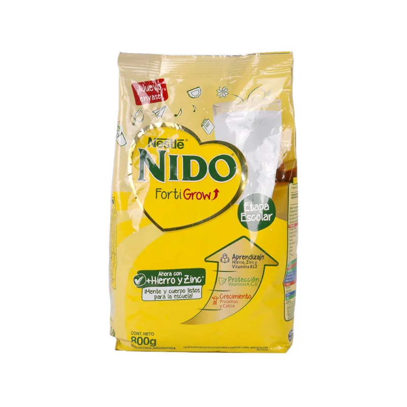 Leche En Polvo Infantil Nido Fortigrow Softpack 12x800gr