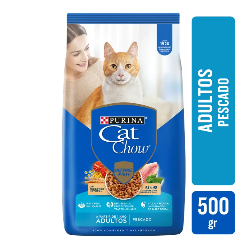 Alimento Cat Chow Sin Col Adulto Pescado 500g