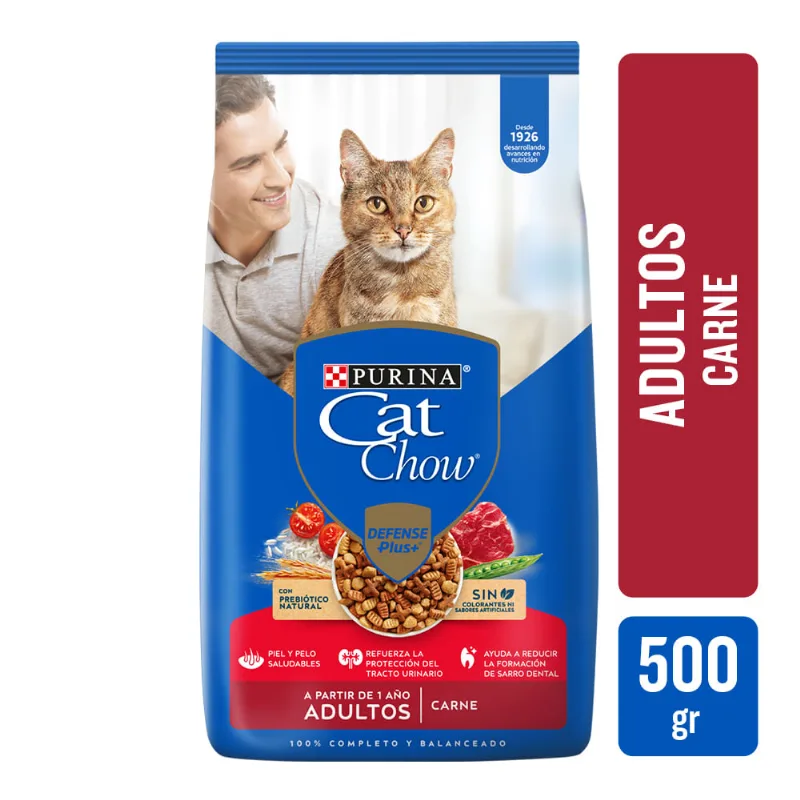 Alimento Cat Chow Sin Col Adulto Carne 500g