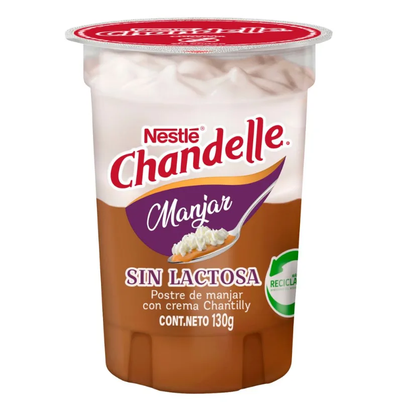 Postre Chandelle Crema Sin Lactosa Manjar 130 g