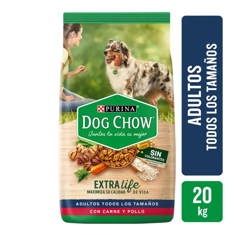 Alimento Dog Chow Sin Col Adulto Car Y Pll 20k