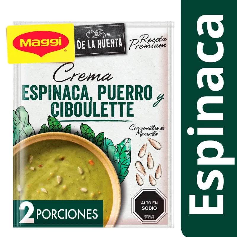 Crema Maggi de La Huerta Espinaca Puerro Ciboulette 42G 2 Porciones