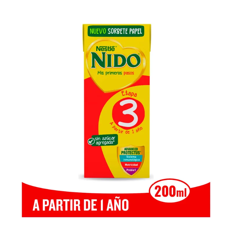 Leche Infantil Lista Para Tomar Nido 3 Ecosorbete X200ml
