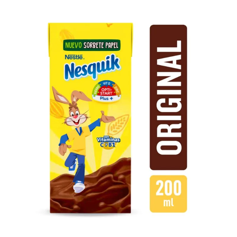 Leche chocolatada Nesquik brik 200 cc.