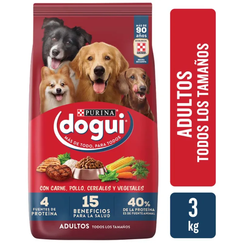 Alimento para Perro DOGUI Adulto Todos los tamaños Multisabor Bolsa 3Kg