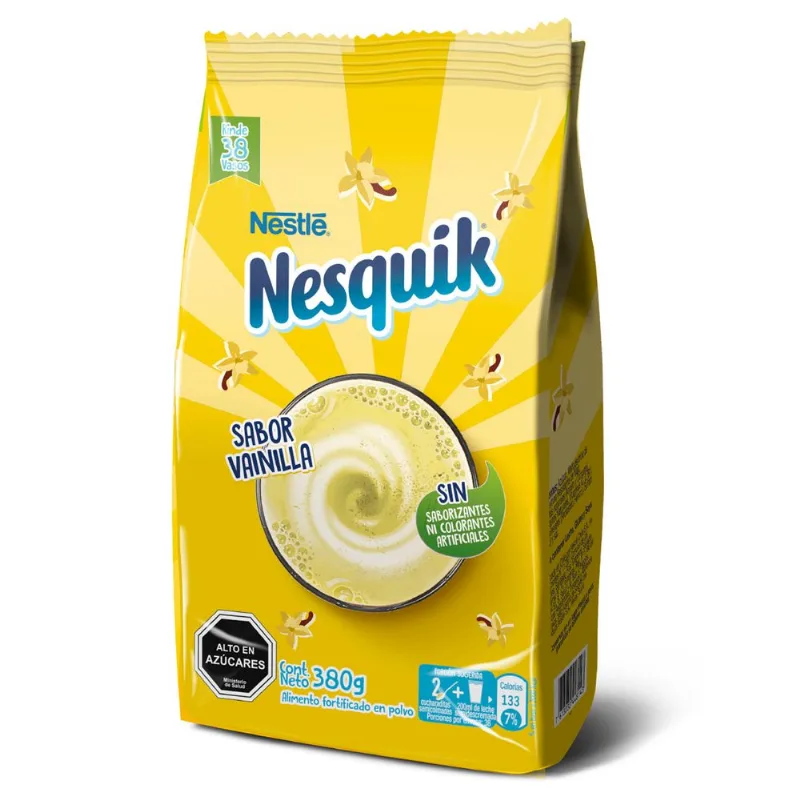 Saborizante para Leche Nesquik Vainilla Bolsa 380 g