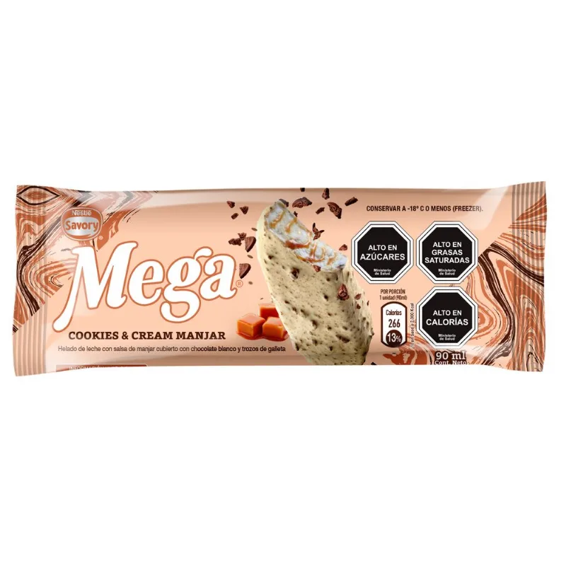 Helado Mega Cookies And Cream Manjar 90 ml