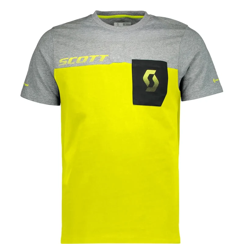 Tricou Scott M Co Factory Team GALBEN-GRI / XL