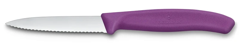 Victorinox Swiss Classic špičasti nož za sadje in zelenjavo z nazobčanim rezilom, vijoličen