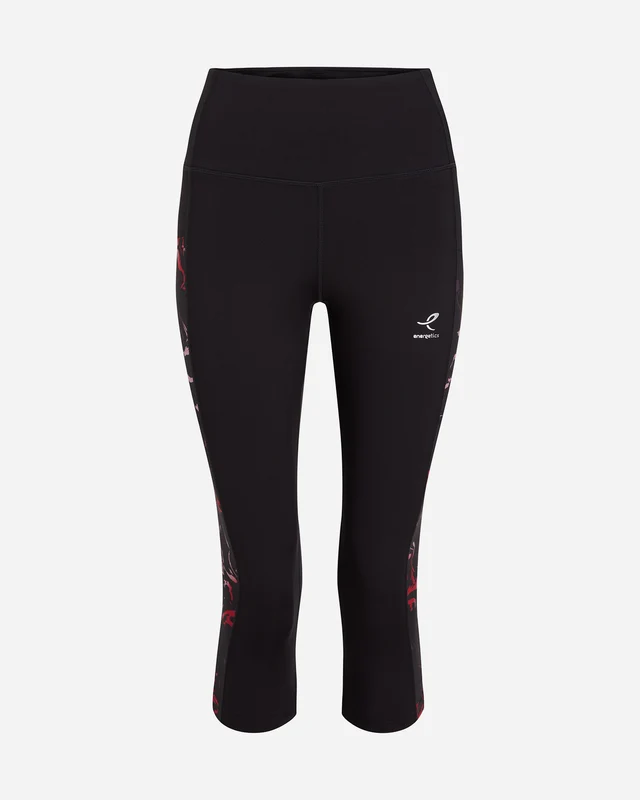 LEGGINGS ENERGETICS KAYLA 3/4 W NERO AOP ROSSO