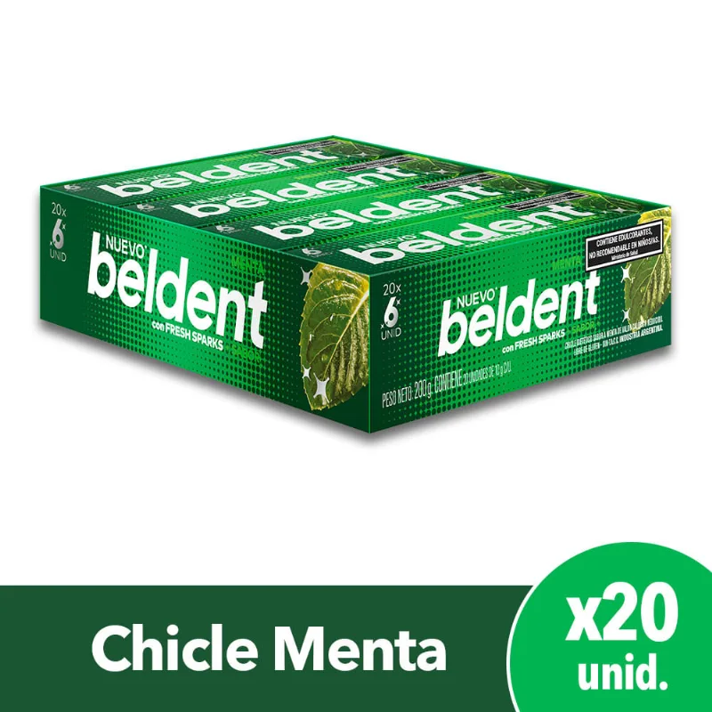 Chicle Menta Beldent X 4 Unidades 10g