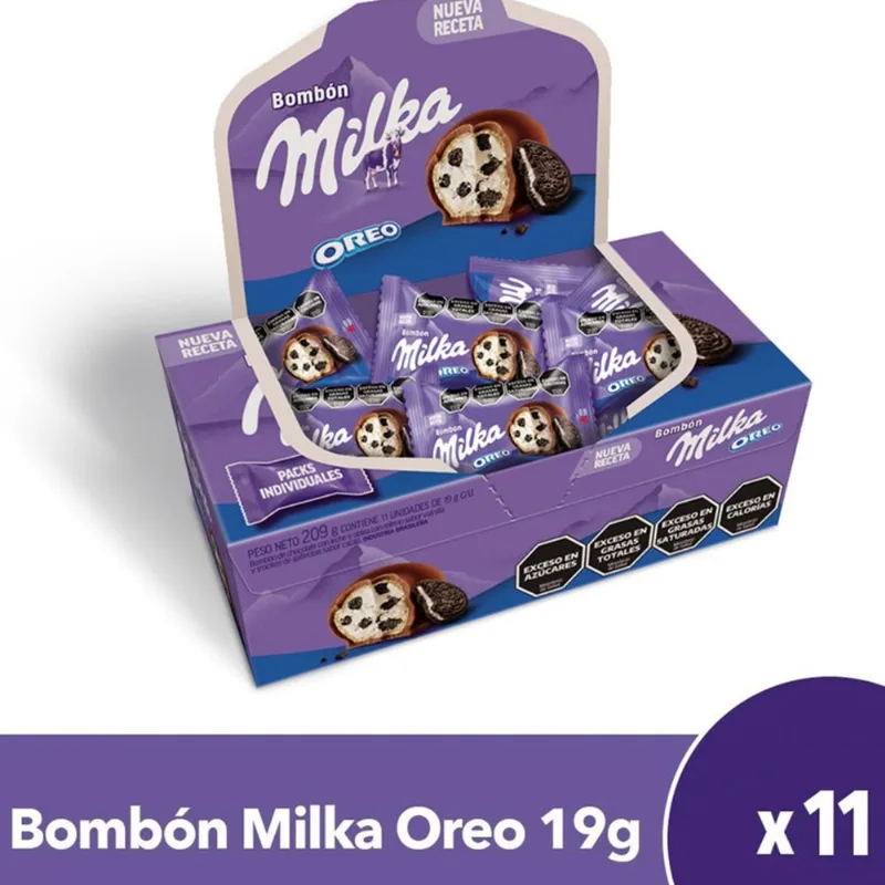 Bombón de chocolate Milka Oreo 19 g Display 13 uni