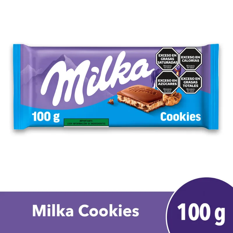 Barra de Chocolate Sabor Cookies 100 Grs Milka