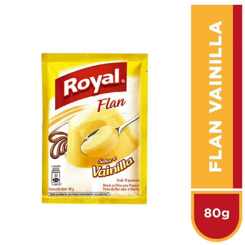 Flan ROYAL Sabor a Vainilla Sobre 80g