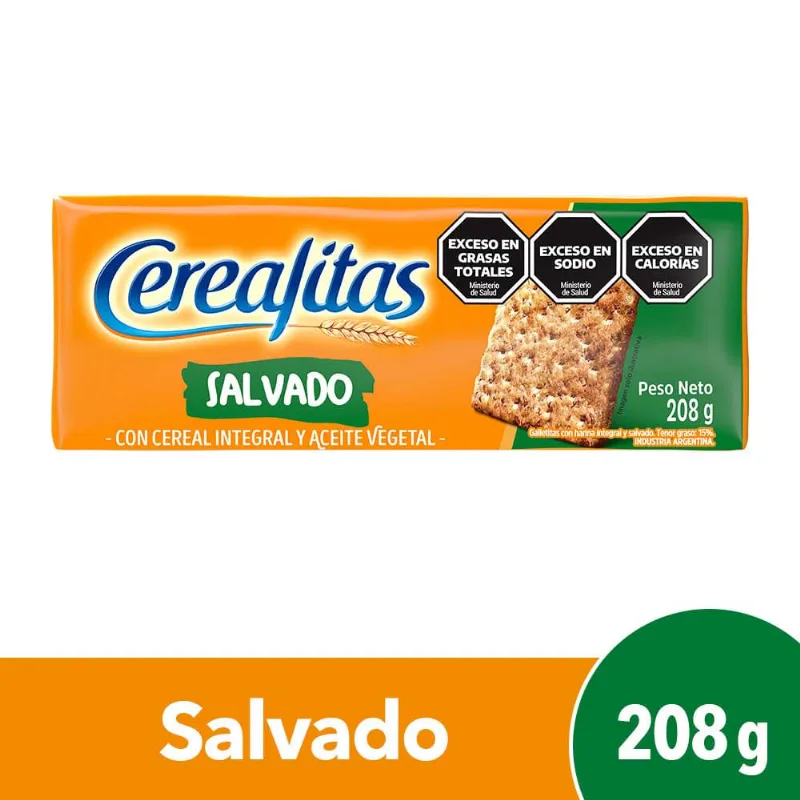 Galletitas Cracker Cereal Salvado Cerealitas 208g