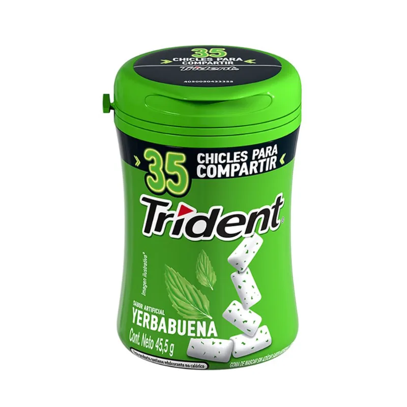 Chicle Botella Sabor Yerbabuena Trident X6