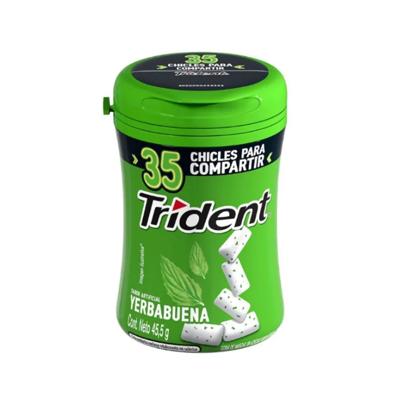 Chicle Botella Sabor Yerbabuena Trident 45.5GR