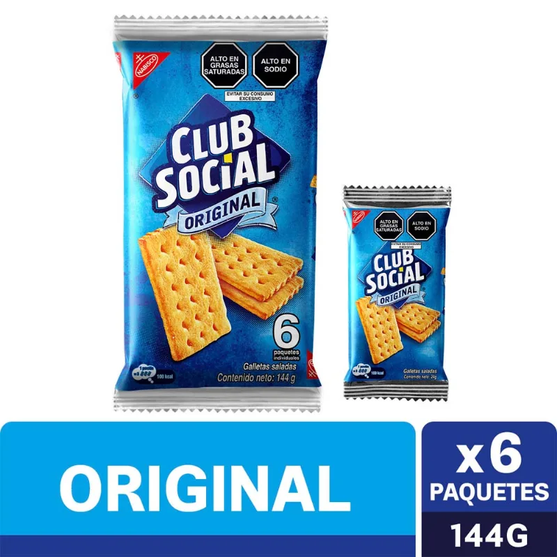 Galletas Saladas CLUB SOCIAL sabor Original Paquete 6un