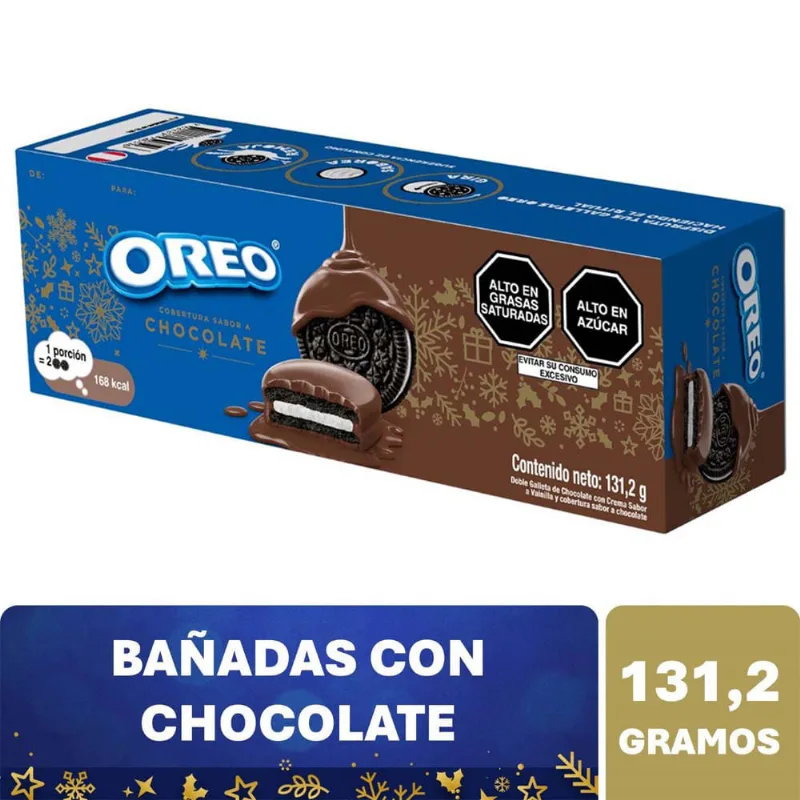 Galletas OREO Cobertura de Chocolate Caja 131.2g