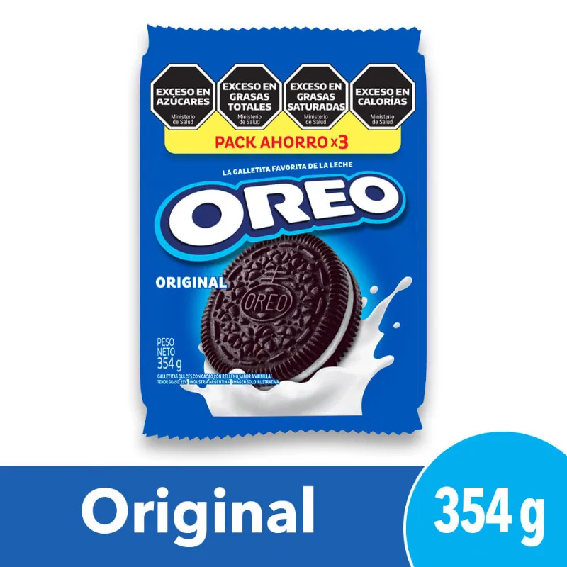 Galletitas Rellenas Con Crema Sabor Original 354 Gr X 3 Un Oreo