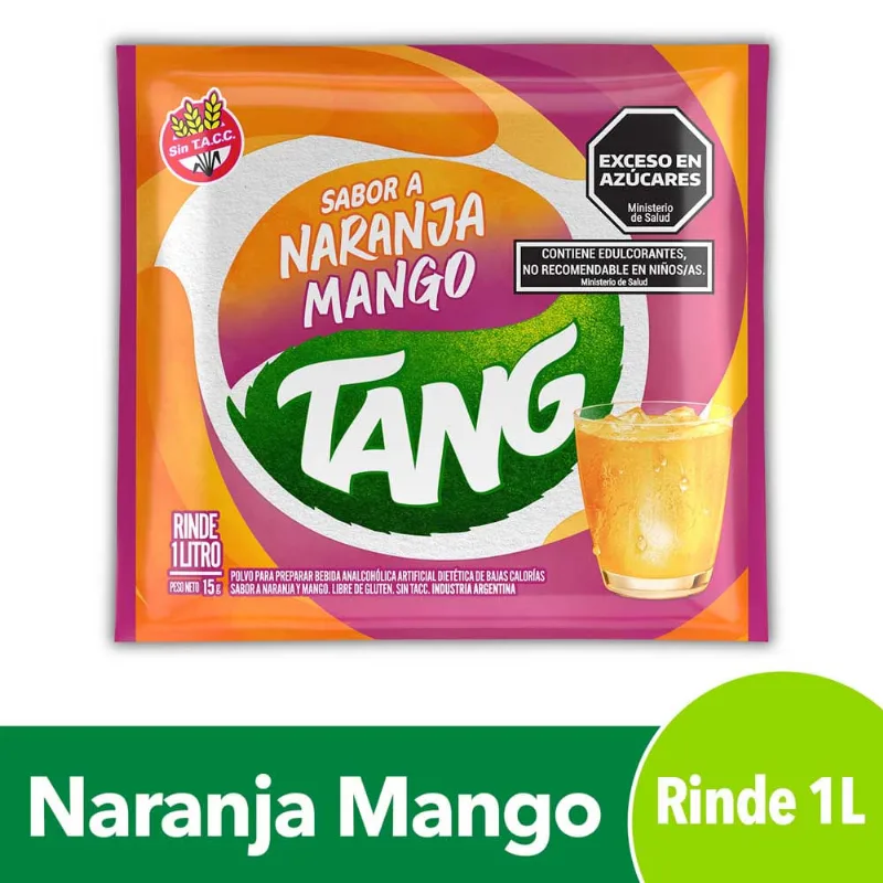 Jugo en Polvo Sabor Naranja y Mango 15 Grs Tang Jugo En Polvo Tang Naranja Mango 15gr