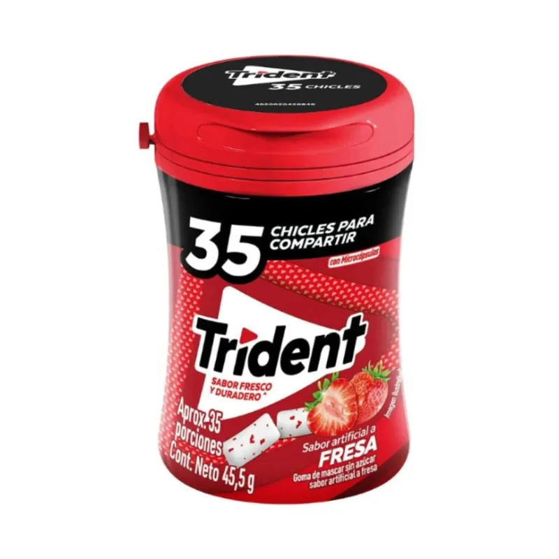 Chicle Botella Sabor Fresa Trident 45.5GR