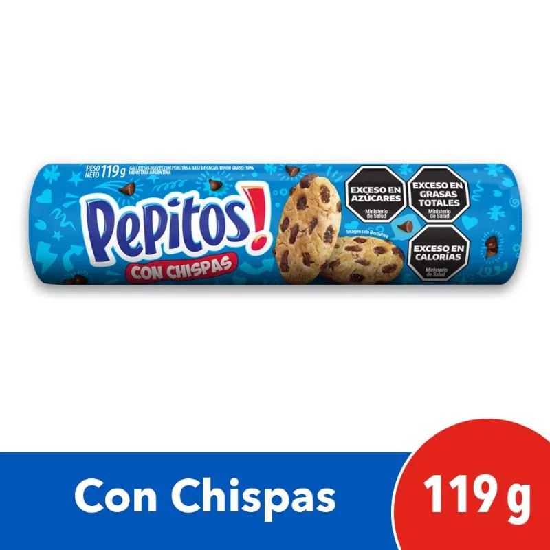 Galletitas Sabor Chips de Chocolate 119 Grs Pepitos