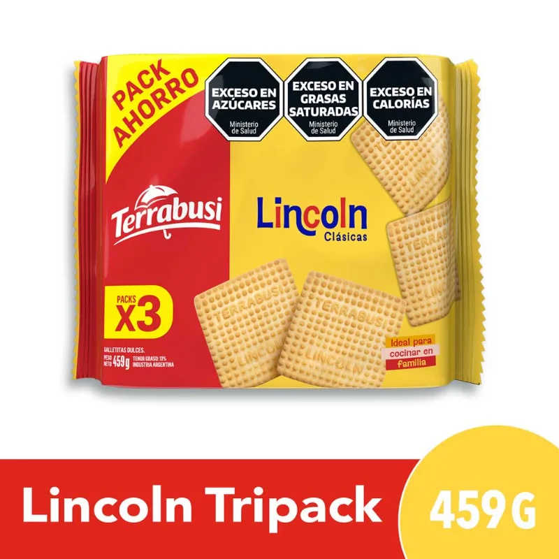 Galletas Secas 459 Grs x 3 Un Lincoln
