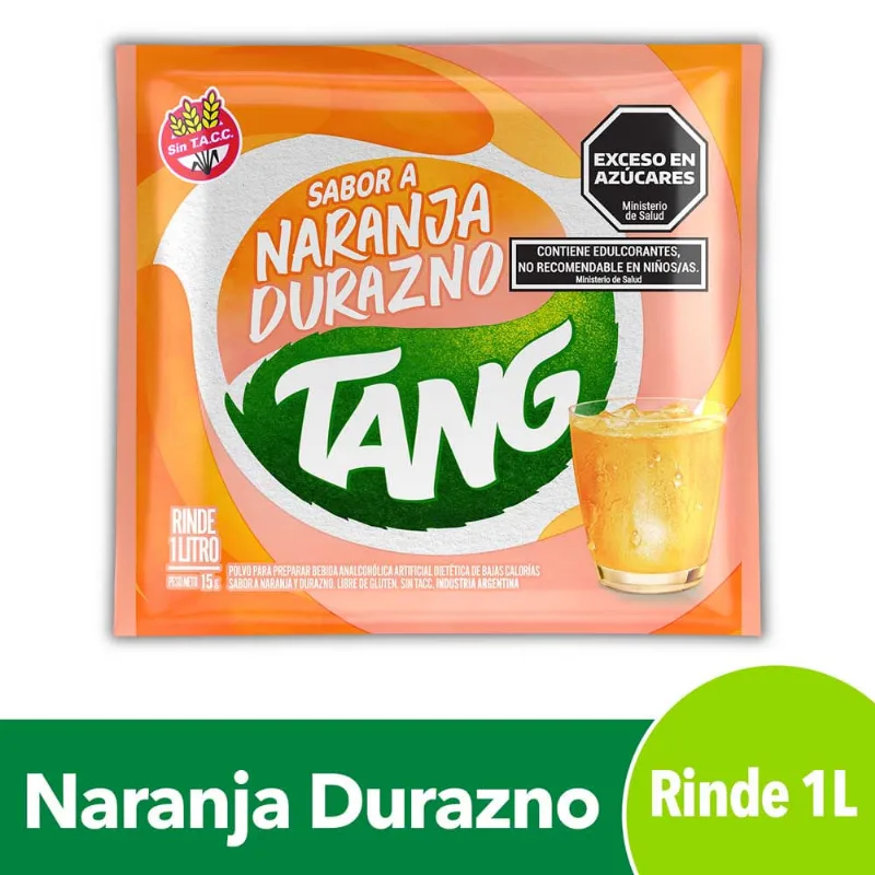 Jugo En Polvo Tang Naranja Durazno 15 Gr