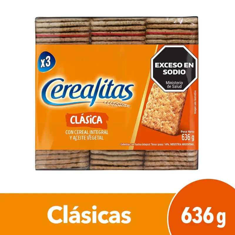 Galletitas Saladas Clásicas 636 Grs x 3 Un Cerealitas