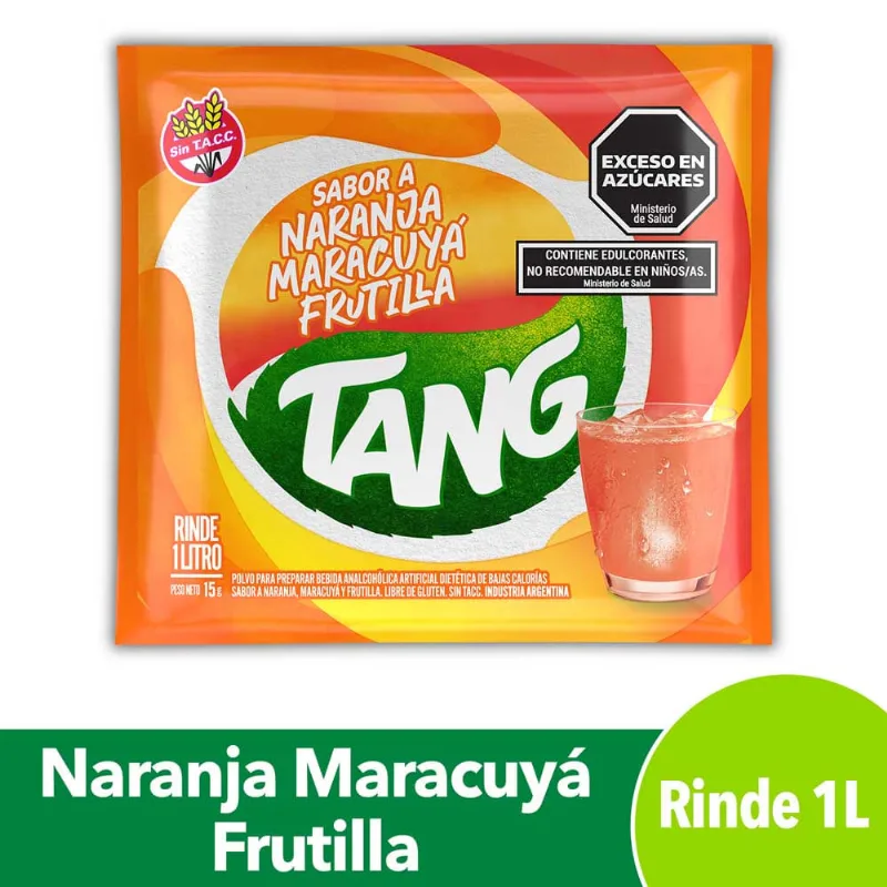 Jugo En Polvo Tang Naranja Frutilla Maracuyá 15 Gr