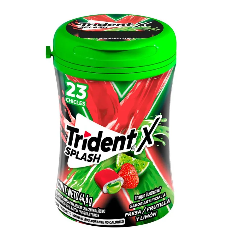 Goma de Mascar TRIDENT Fresa y Limón Empaque 44.6g