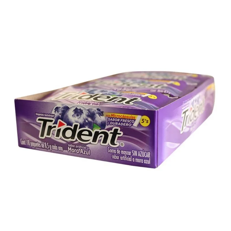 Trident Chicle Sin Azucar Mora Azul 18Un 153 Gr