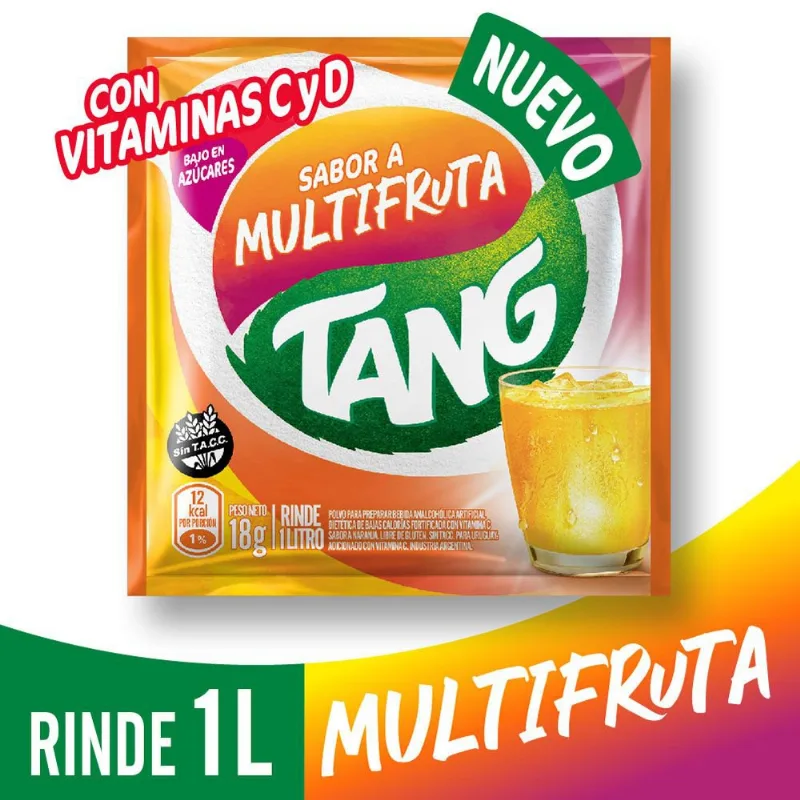Jugo En Polvo Tang Multifrut Vitcd 18gr