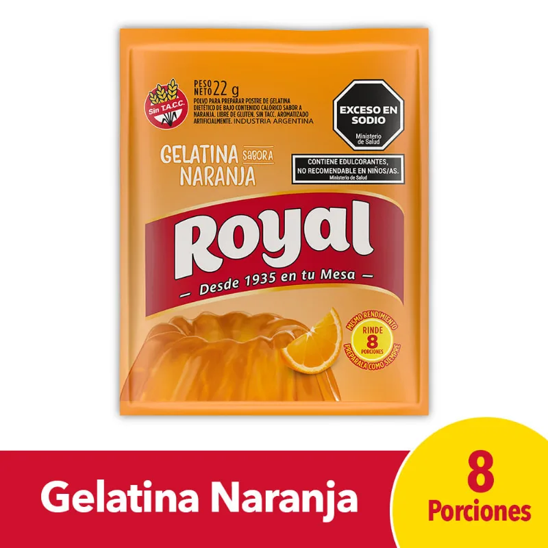 Gelatina Sabor Naranja 22 Grs Royal