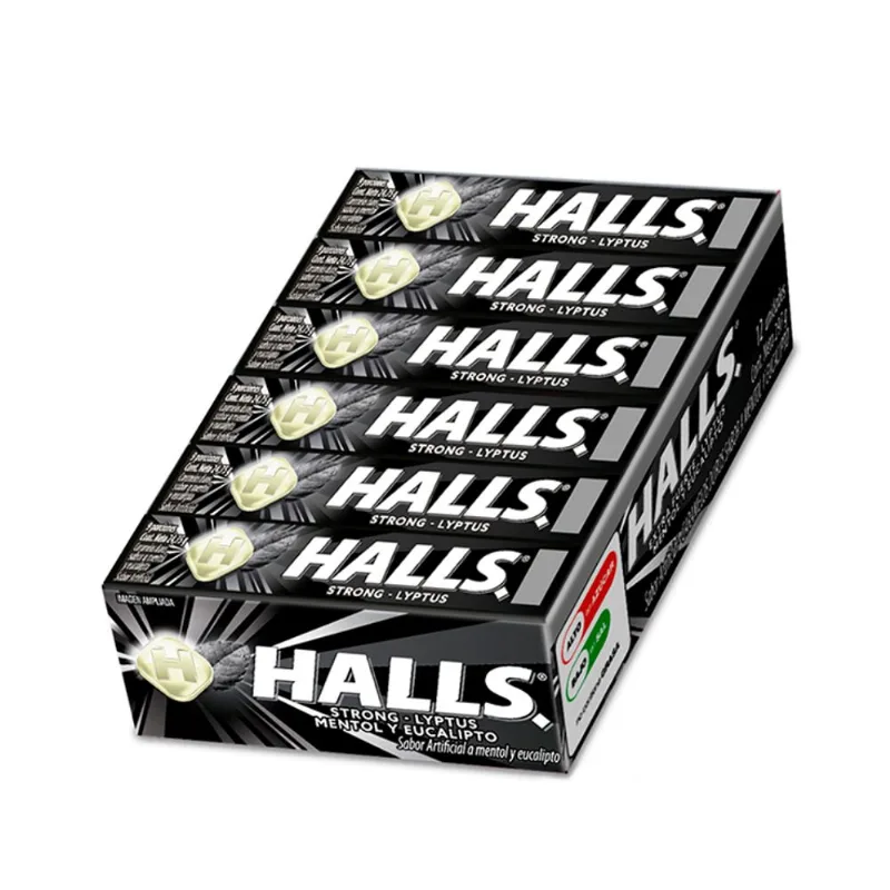 Caramelo Mentol Y Eucalipto Strong Lyptus Halls Display 24.75 gr