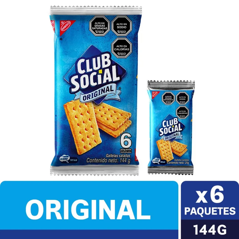 Pack 6 un. Galletas Saladas Club Social Original 144 g