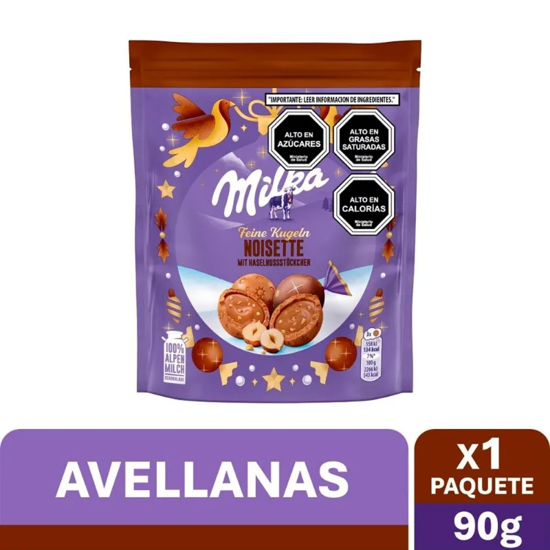 Chocolates Milka Avellana Edición Navidad 90 g