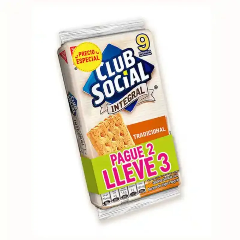 Galleta Integral Club Social Pack Promo 3X2 684gr