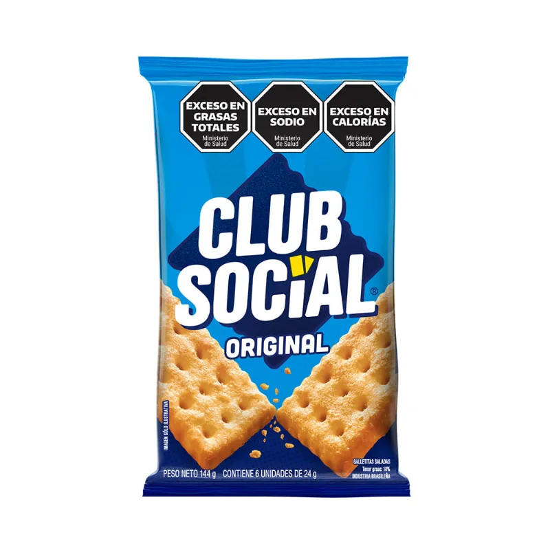 Galletitas Snacks Sabor Clásica 144 Grs x 6 Un Club Social Galletitas Club Social Original 144g