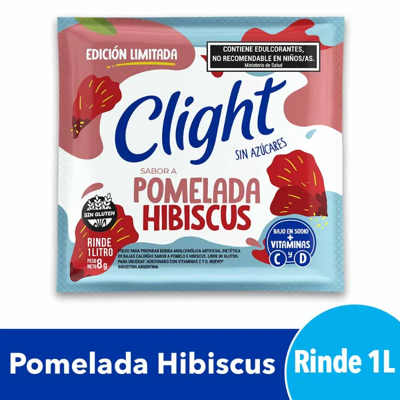 Jugo en Polvo Sabor Pomelada Hibiscus 8 Grs Clight