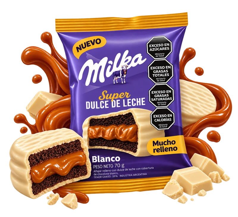 MILKA ALFAJOR SUPER DULCE DE LECHE BLANCO 70GR