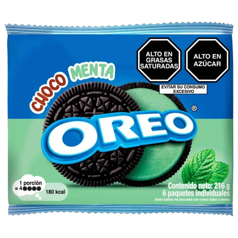 Galletas OREO Choco Menta Paquete 6un