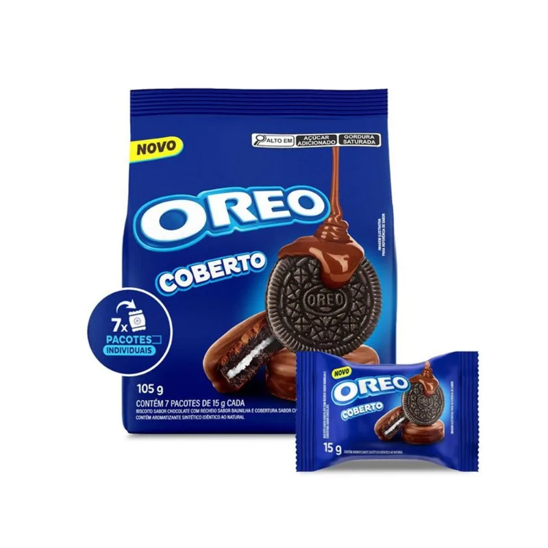 Biscoito Recheado Oreo Com Cobertura De Chocolate 105g