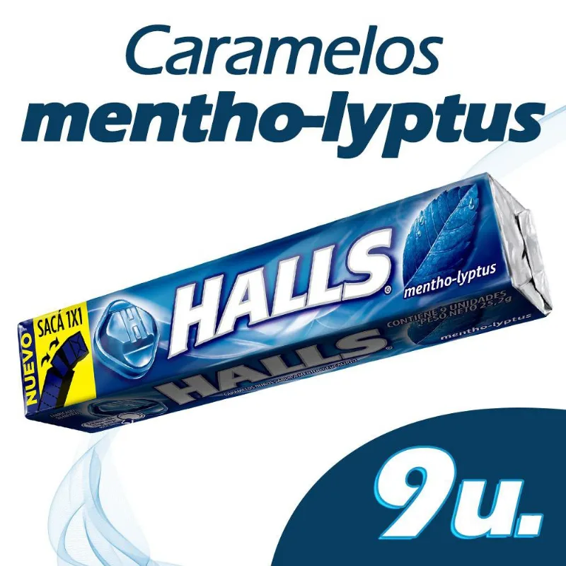 Caramelos Halls Menthol Lyptus 25,2 Gr